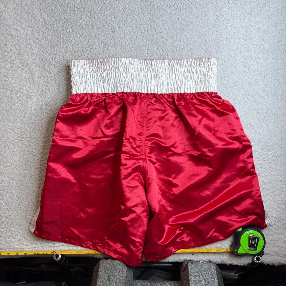 NEW Everlast Boxing Shorts Mens XL Red White Satin Trunks Athletic Training 4412